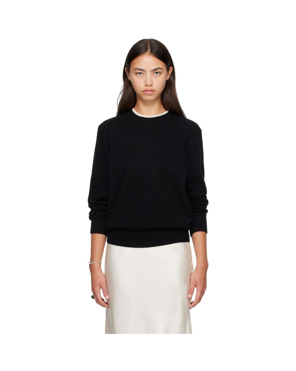 Loulou de Saison Black Off- Otis Bicolor Cashmere Sweater