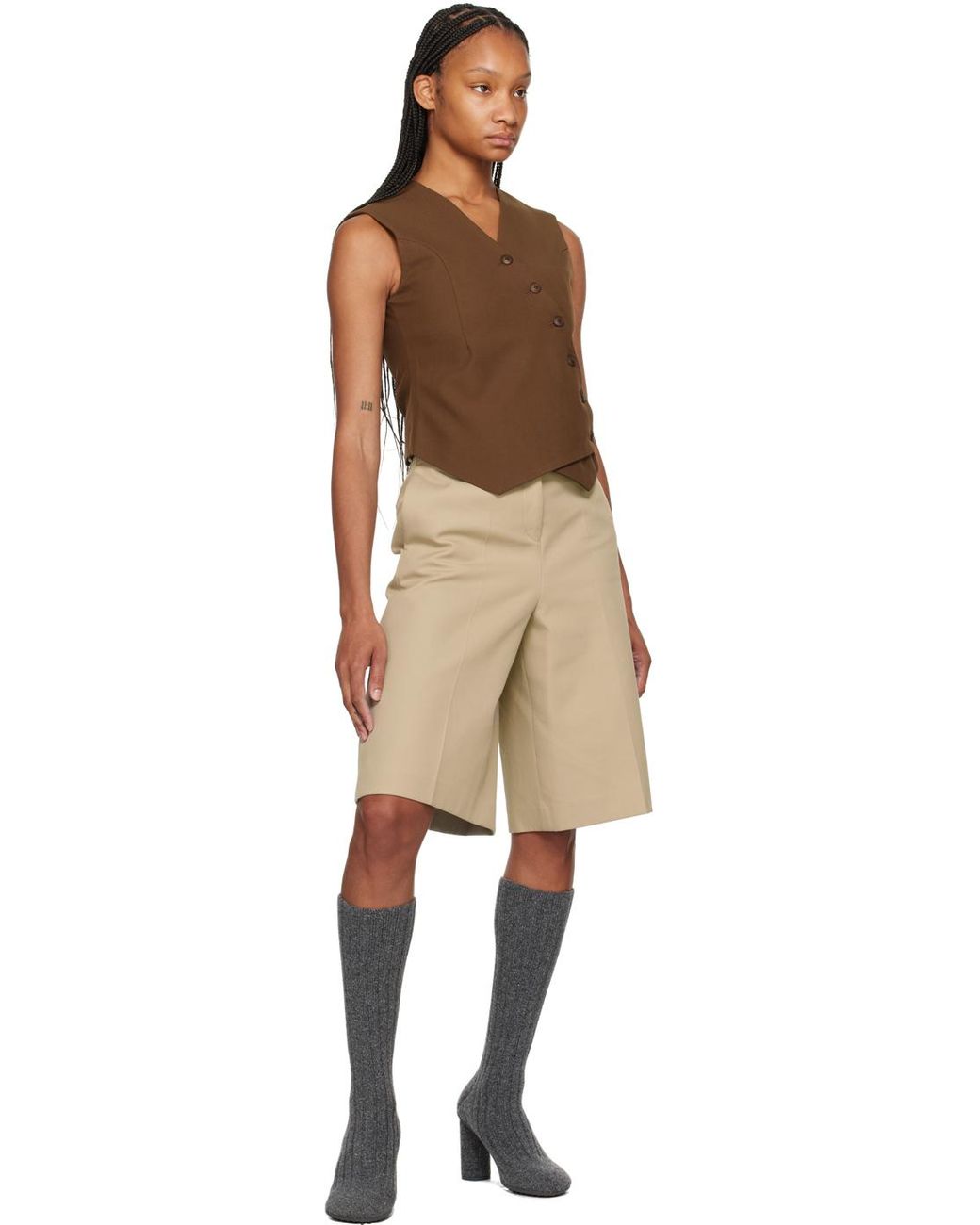 【関税込み】The Frankie Shop ブラウン Maesa Cross ベスト Frankie Shop Maesa Cross Vest in Brown | Lyst