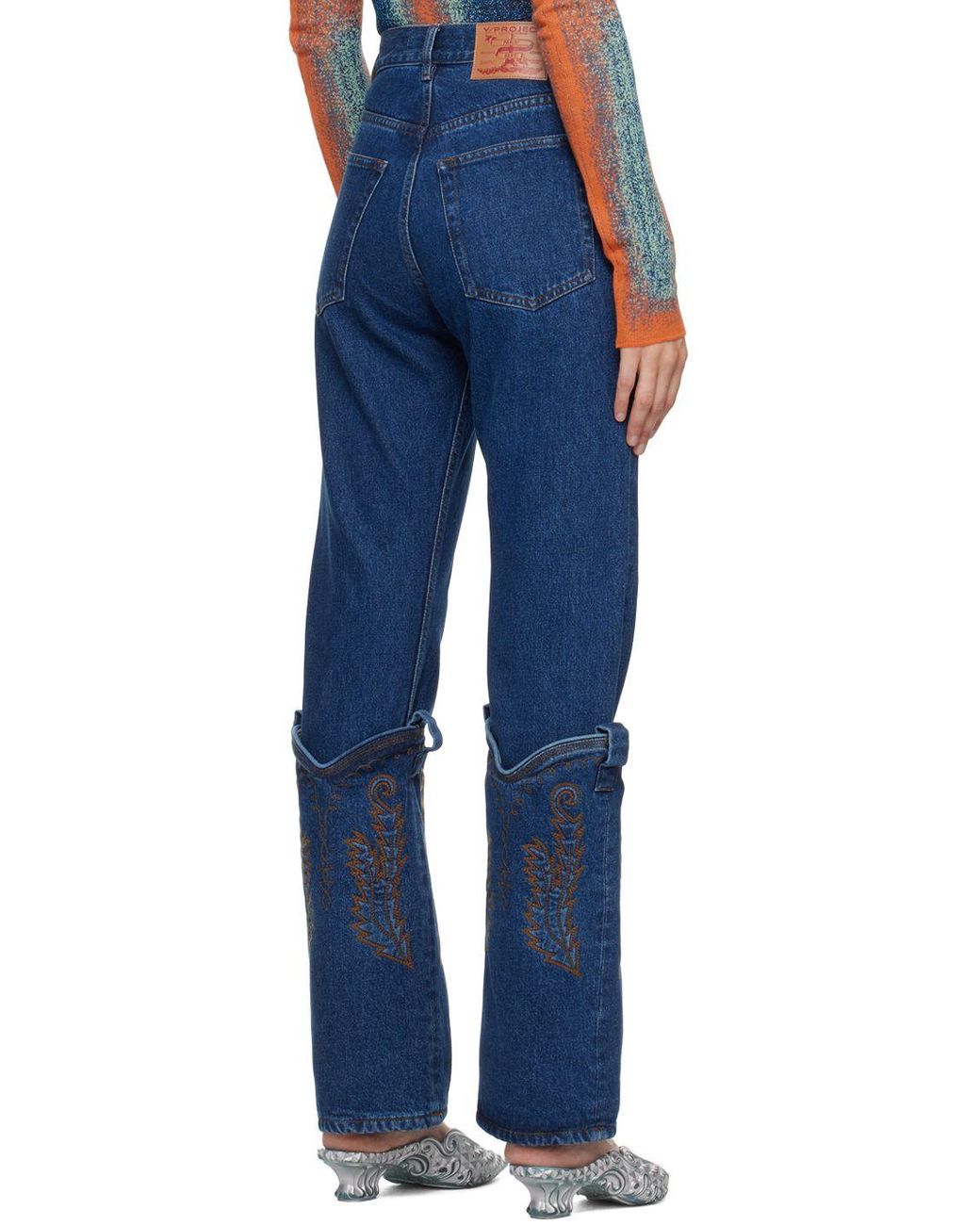 Y. Project Classic Cowboy Cuff Jeans in Blue | Lyst