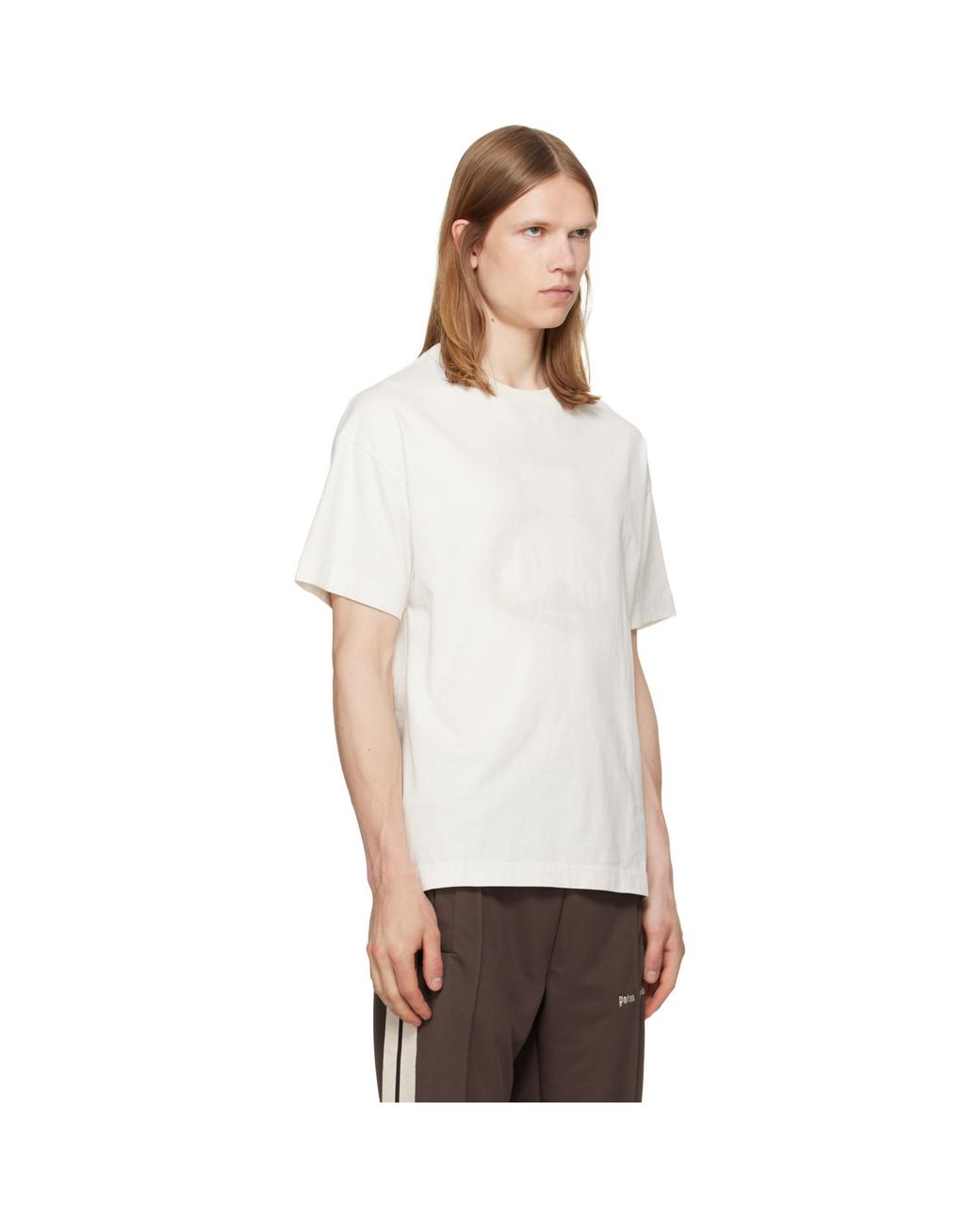 Palm Angels White Off- Spray Bear T-Shirt for men