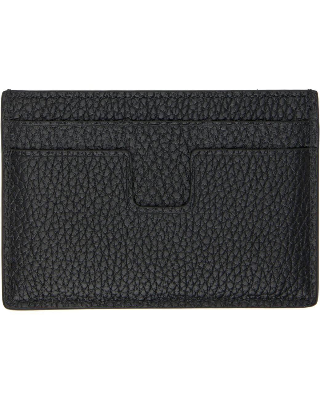 Tom Ford Black Grain Leather Classic Card Holder for men