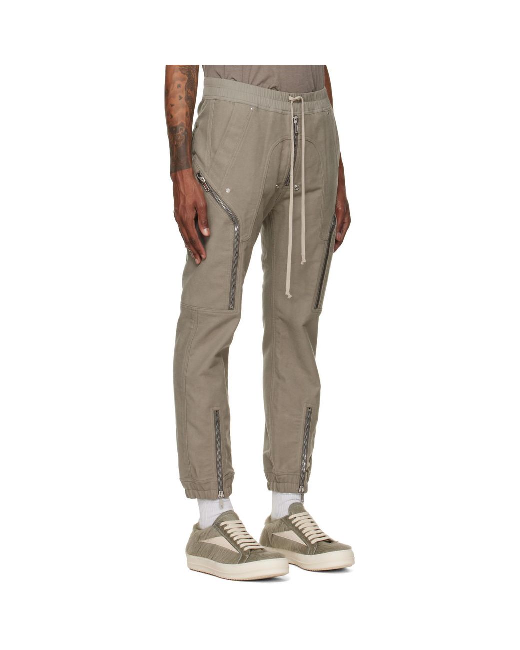 Rick Owens Natural Tower Heizer Cargo Pants for men