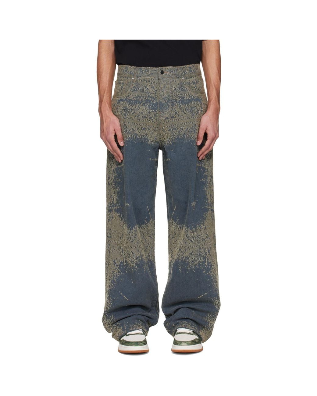 Amiri Black Faded Bandana baggy Jeans for men