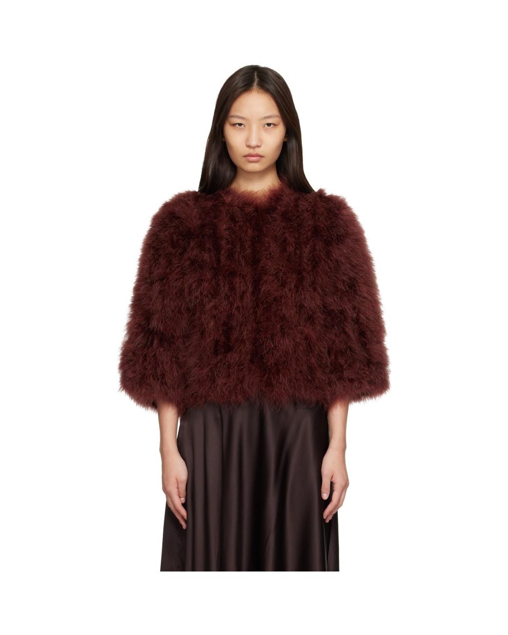 Yves Salomon Red Feather Jacket