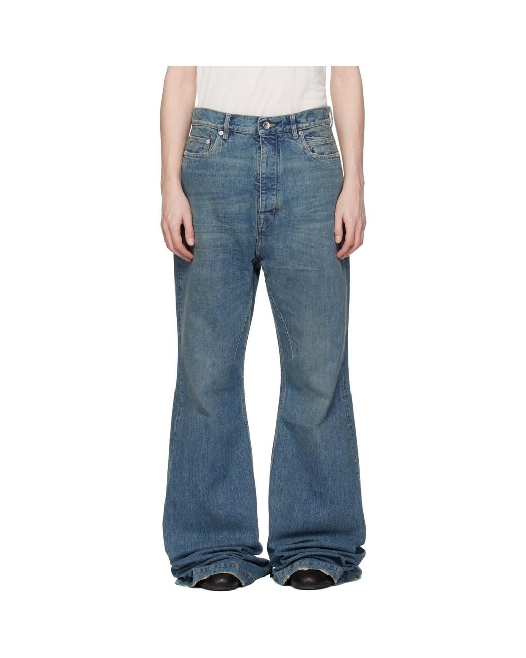 Rick Owens Blue Temple Bolan Bootcut Jeans for men