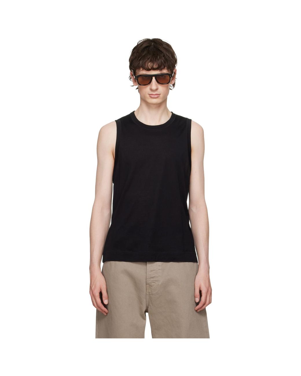 AMI Black 'ami De Coeur' Classic Fit Tank Top for men