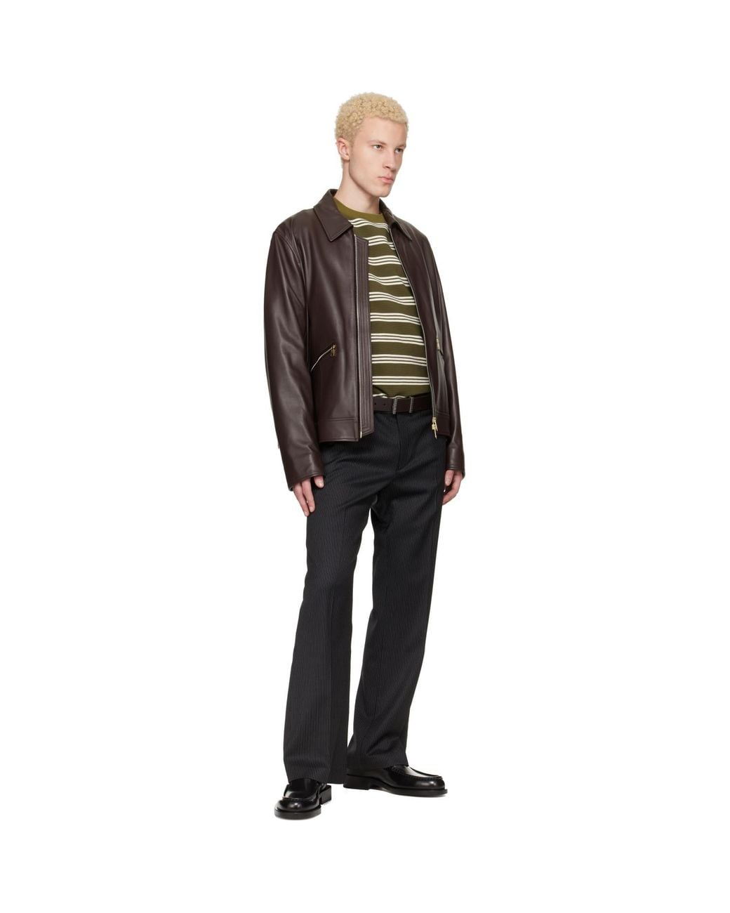Paul Smith Black Stripe Buckle Belt for men