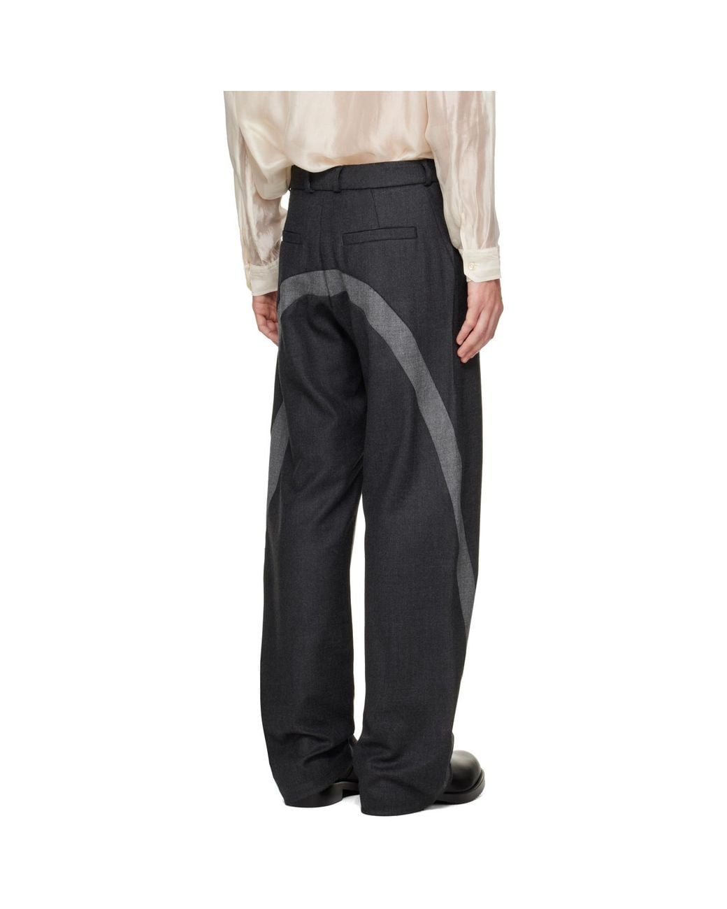 Edward Cuming Gray Twisted Tailored Trousers for men