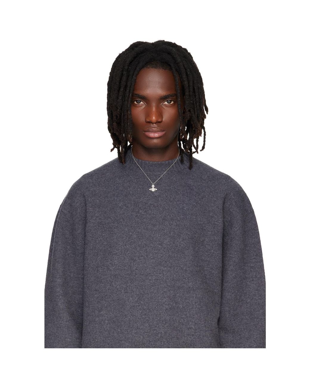 Vivienne Westwood Metallic Man Carmelo Bas Relief Pendant Necklace for men