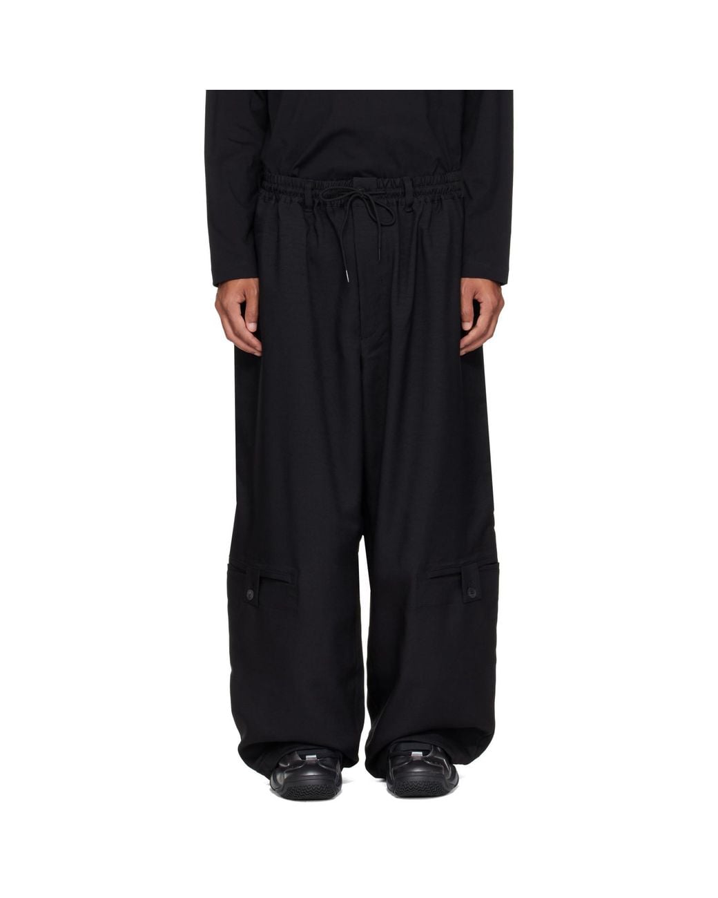 Y-3 Black Sport Uniform Adaptive Length Cargo Pants for men
