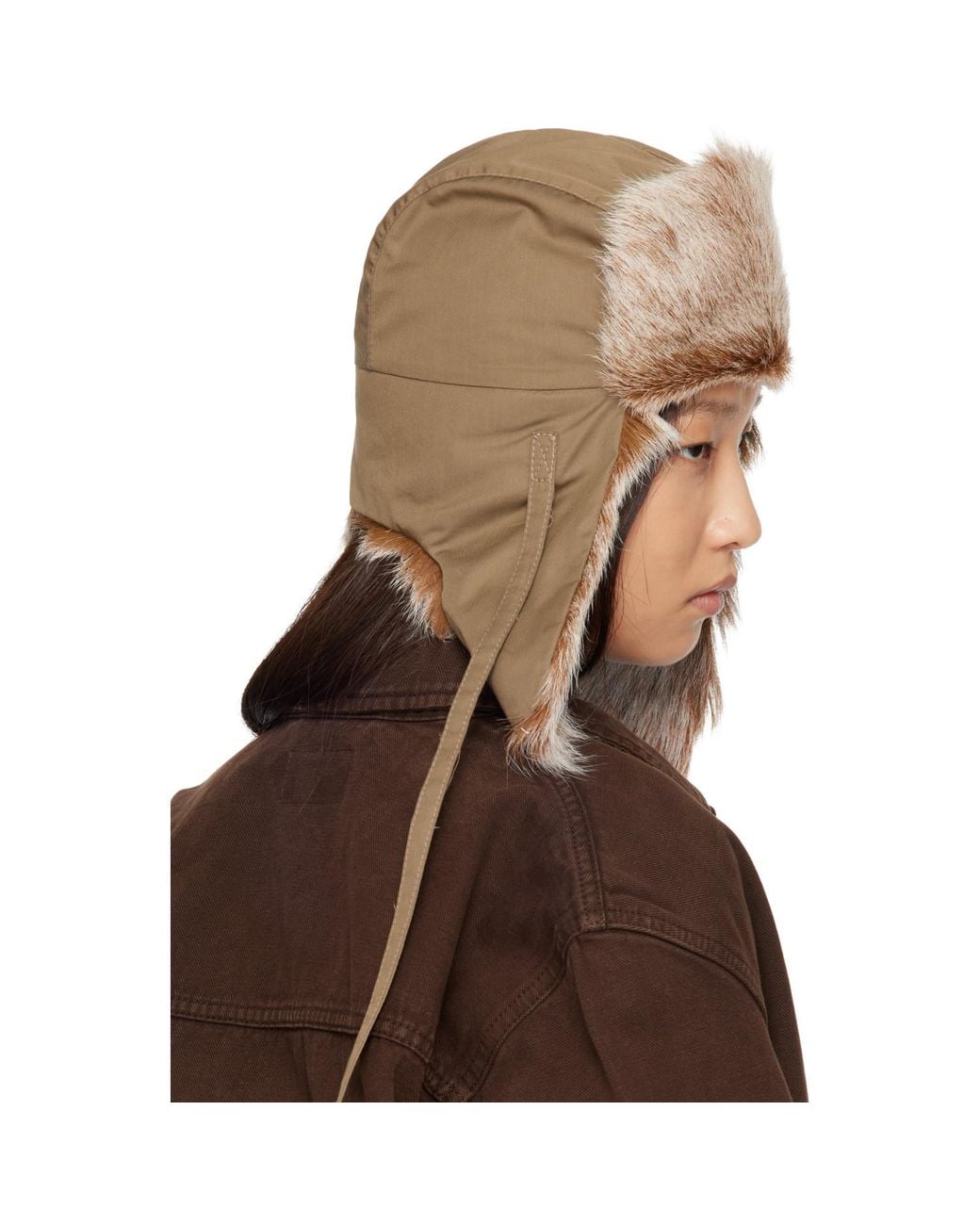 Lemaire Brown Fuzzy Chapka Hat