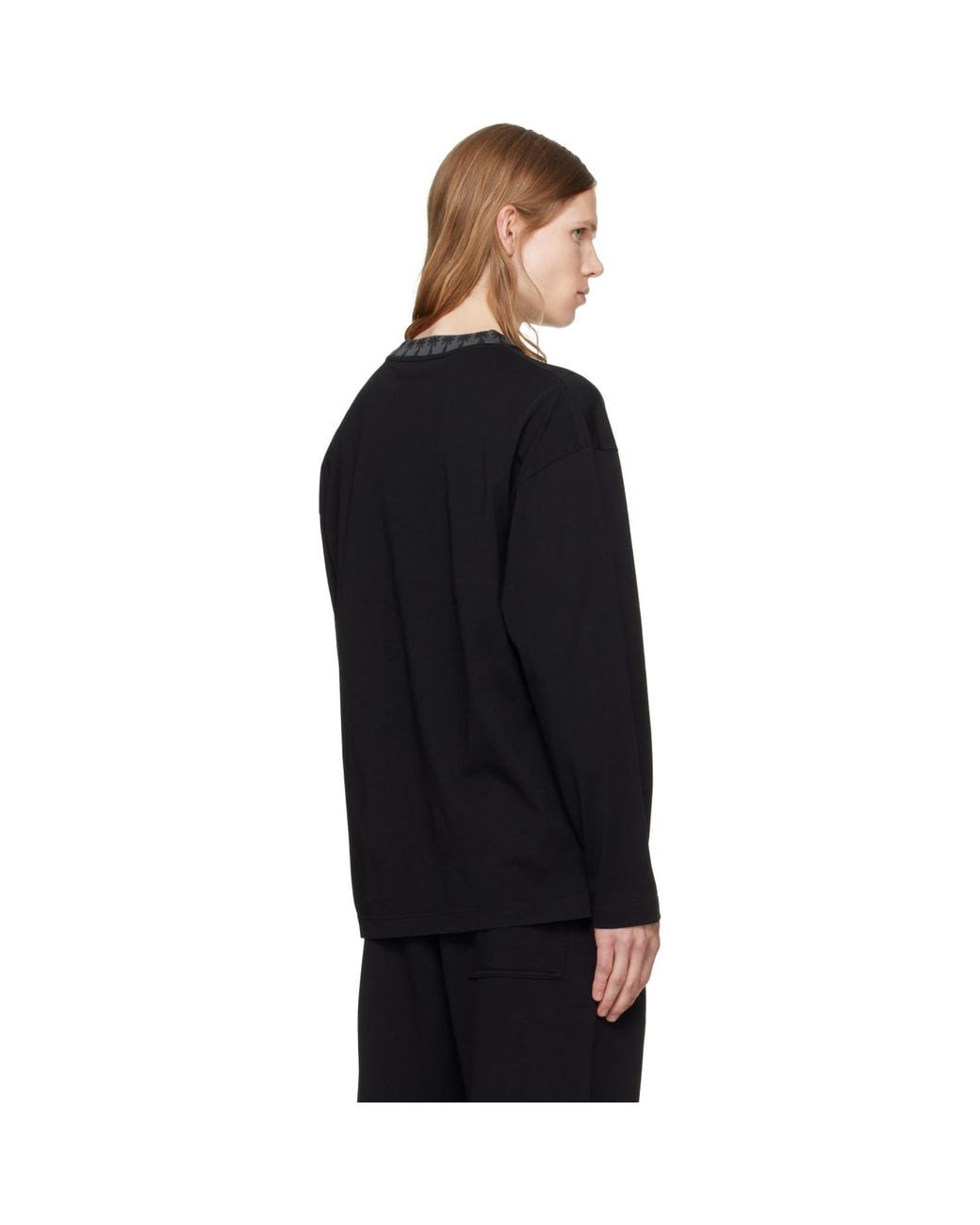 Palm Angels Black Palm Rib Long Sleeve T-Shirt for men
