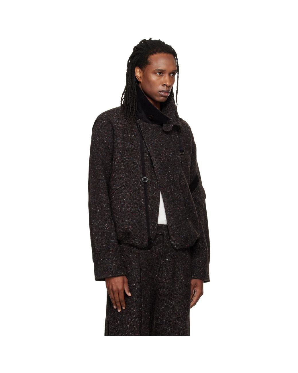 NULLUS Black Layered Placket Mk3 Jacket for men