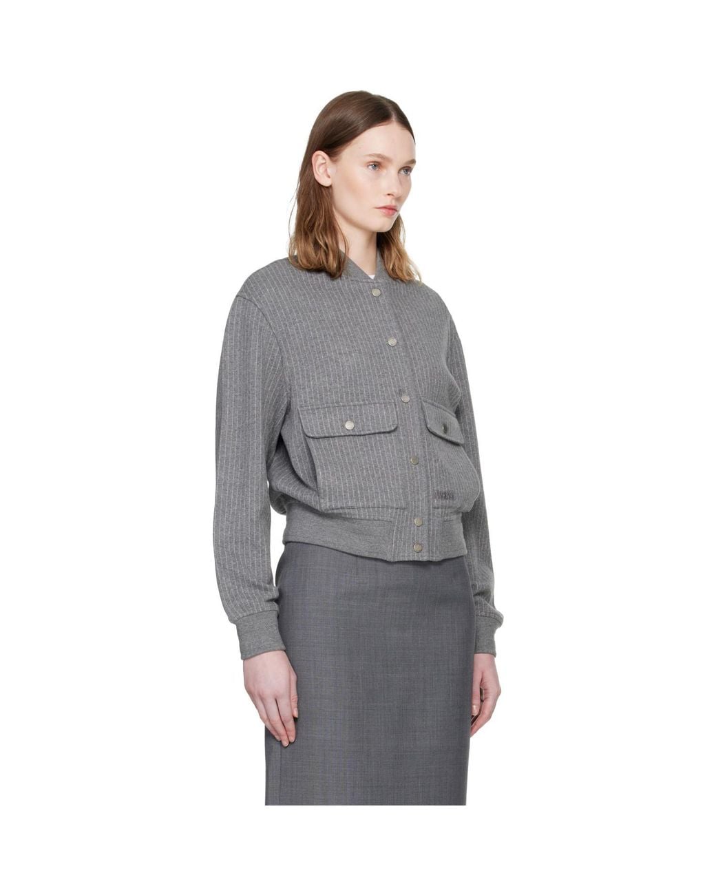 Mackage Gray Juniper-K Brushed Knit Bomber Jacket