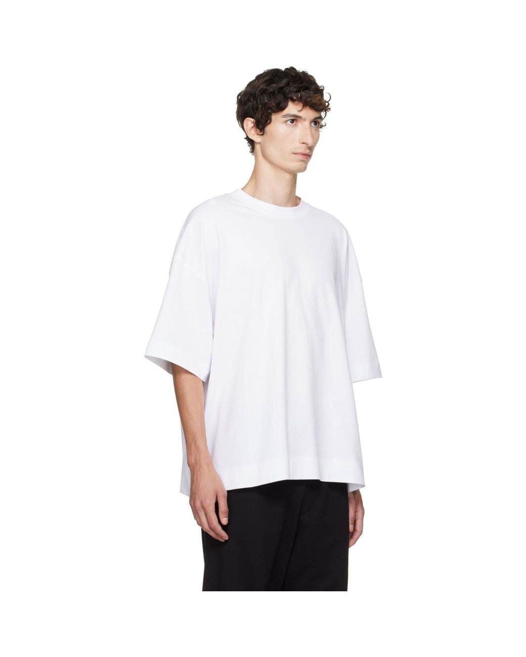 Dries Van Noten White Dropped Shoulder T-Shirt for men