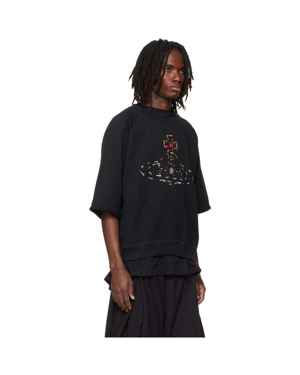 Vivienne Westwood Black Short Sleeve Raglan Sweatshirt for men
