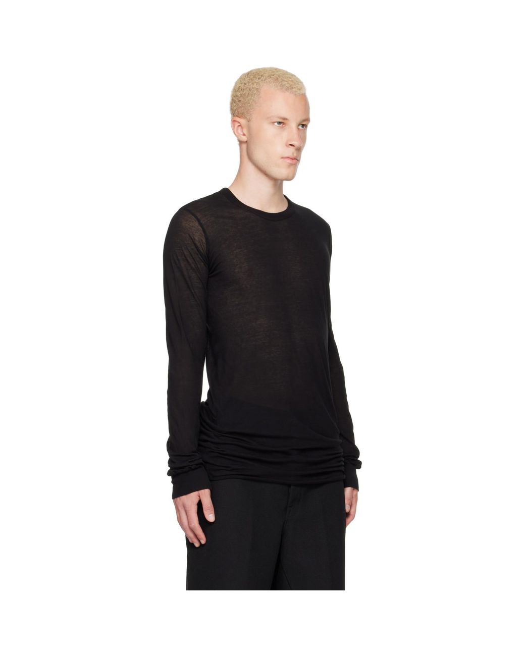 Rick Owens Black Tower Basic Ls T-Shirt for men