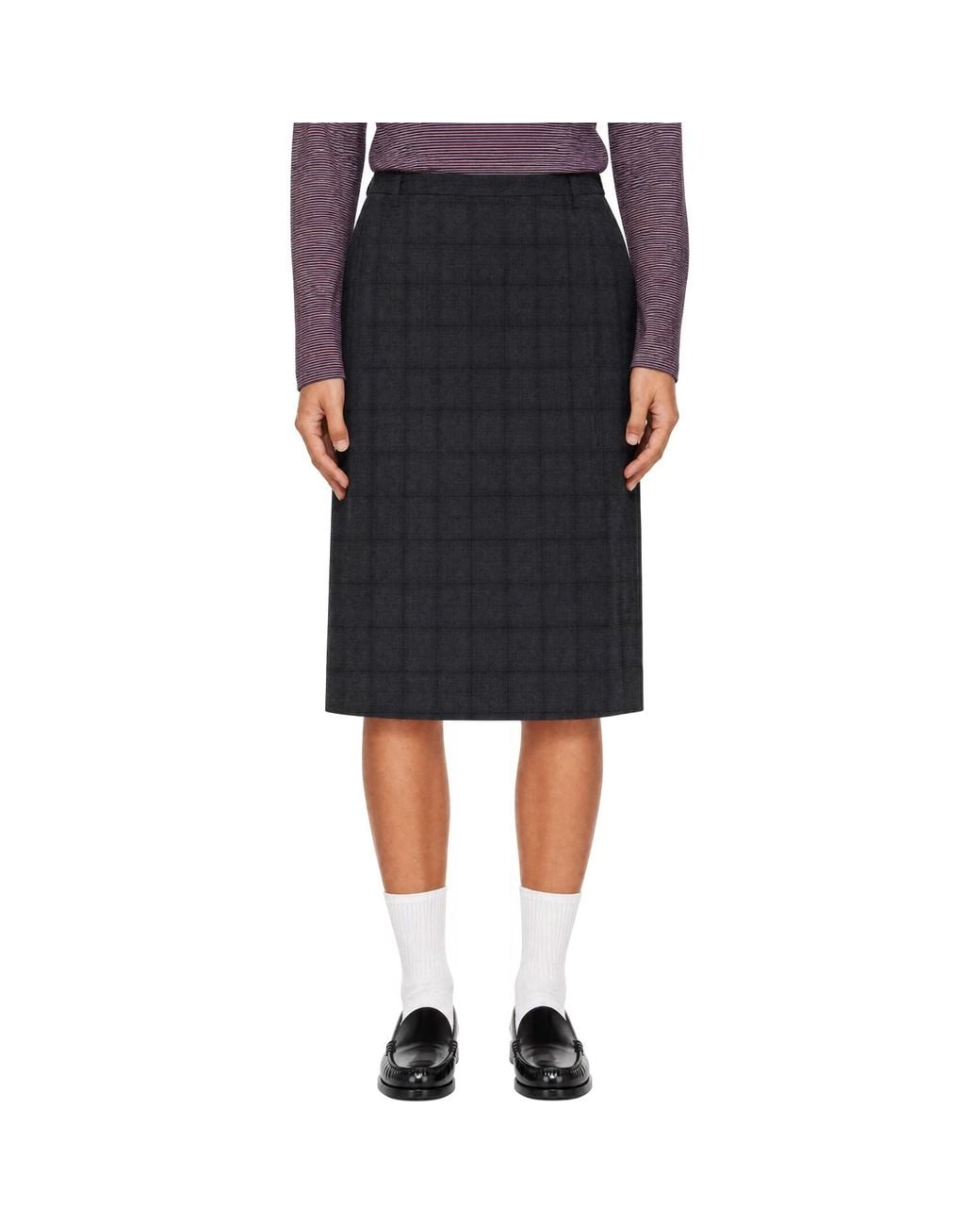 DUNST Black Pleats Wrap Midi Skirt