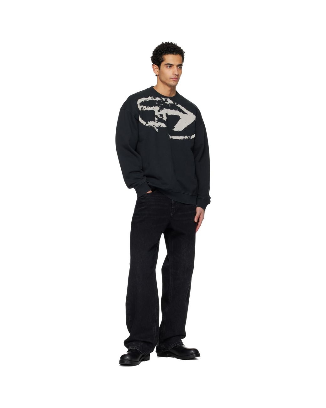 DIESEL Black S-Boxt-N5 Sweatshirt for men