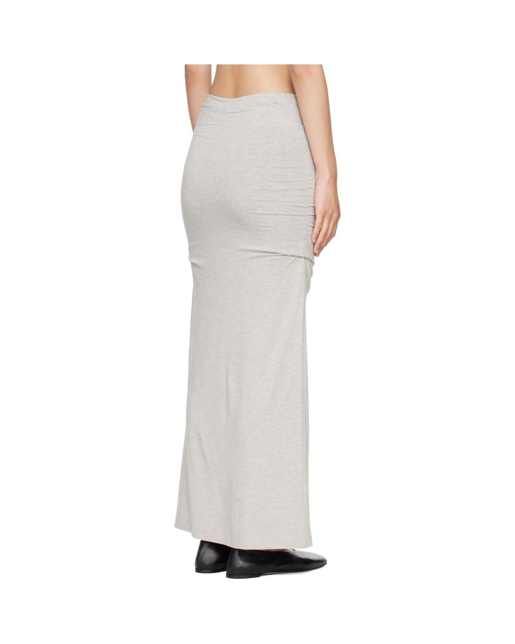 Totême Gray Draped Jersey Maxi Skirt