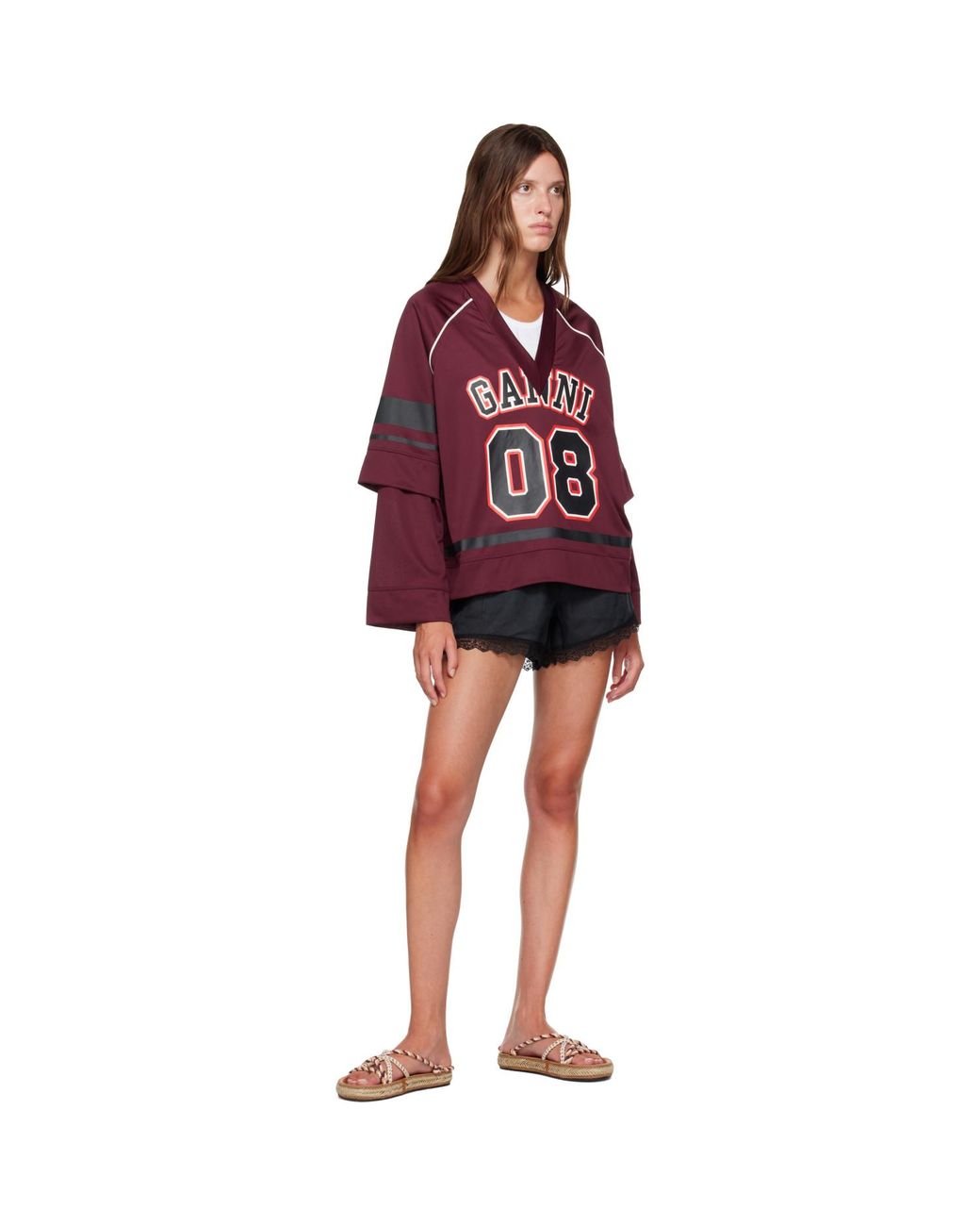 Ganni Blue Linen Shorts