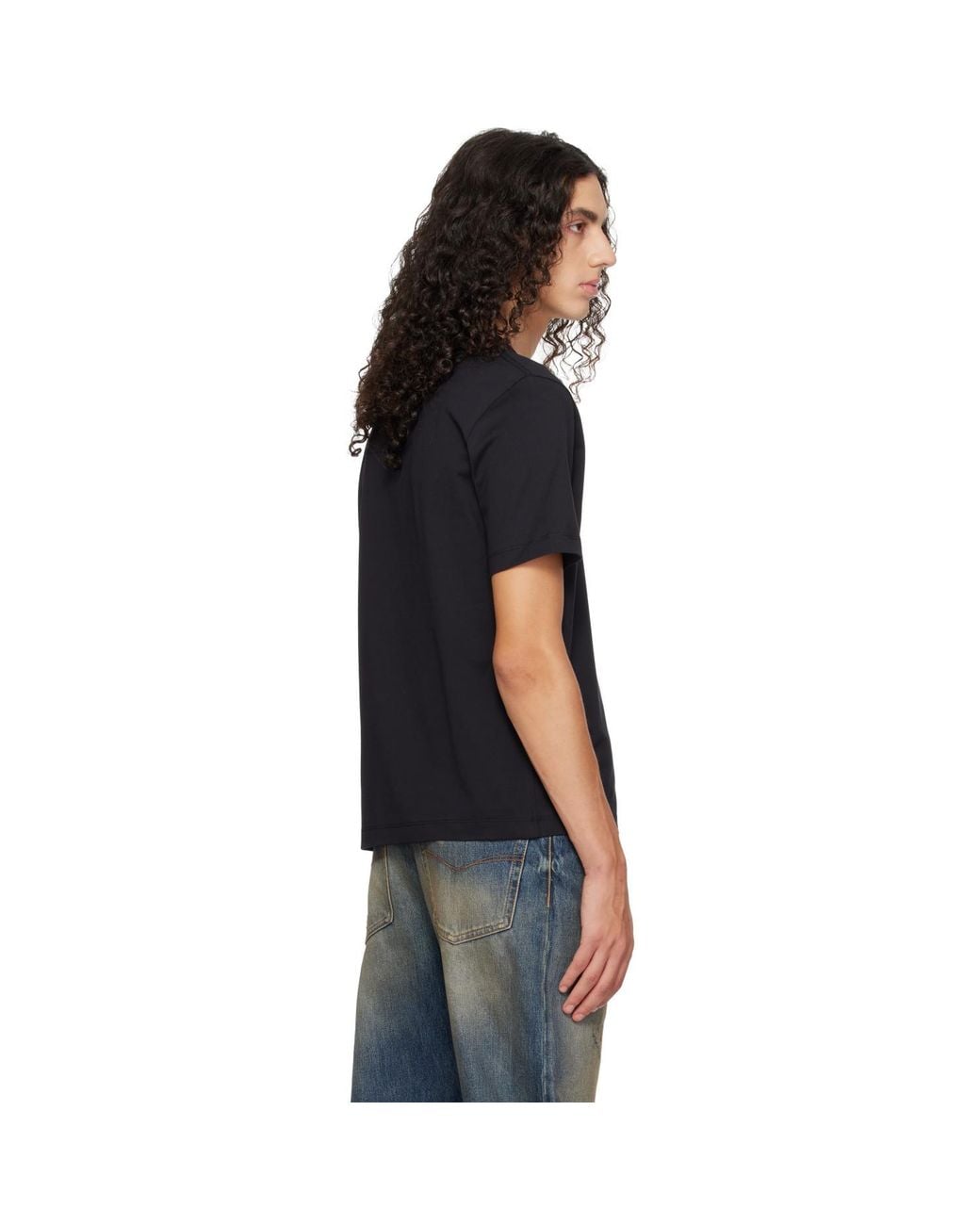 Lanvin Black Ribbon T-Shirt for men