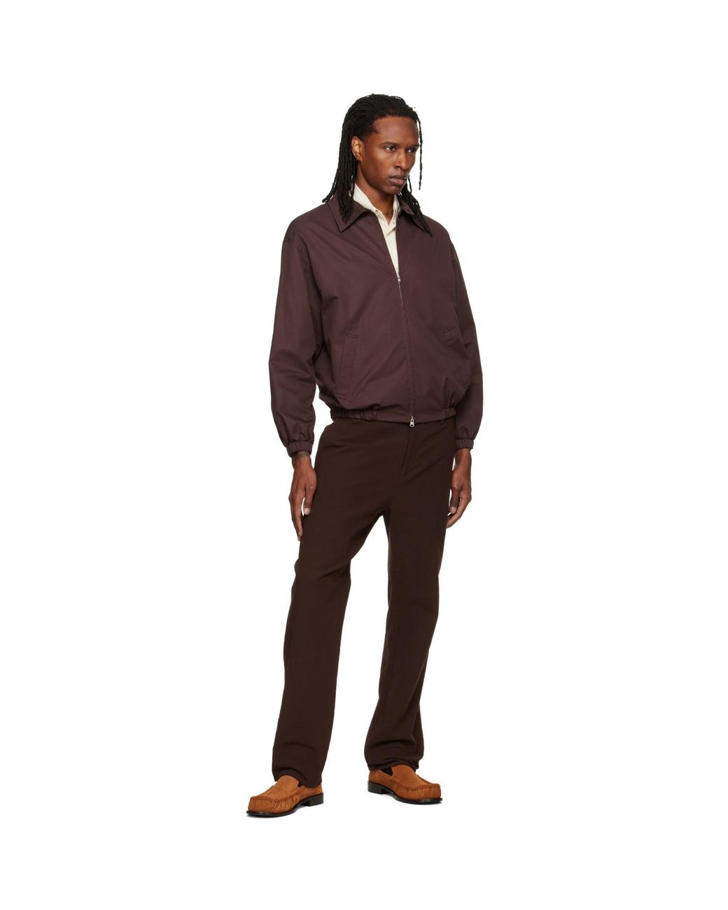 DUNST Brown Collared Blouson Jacket for men