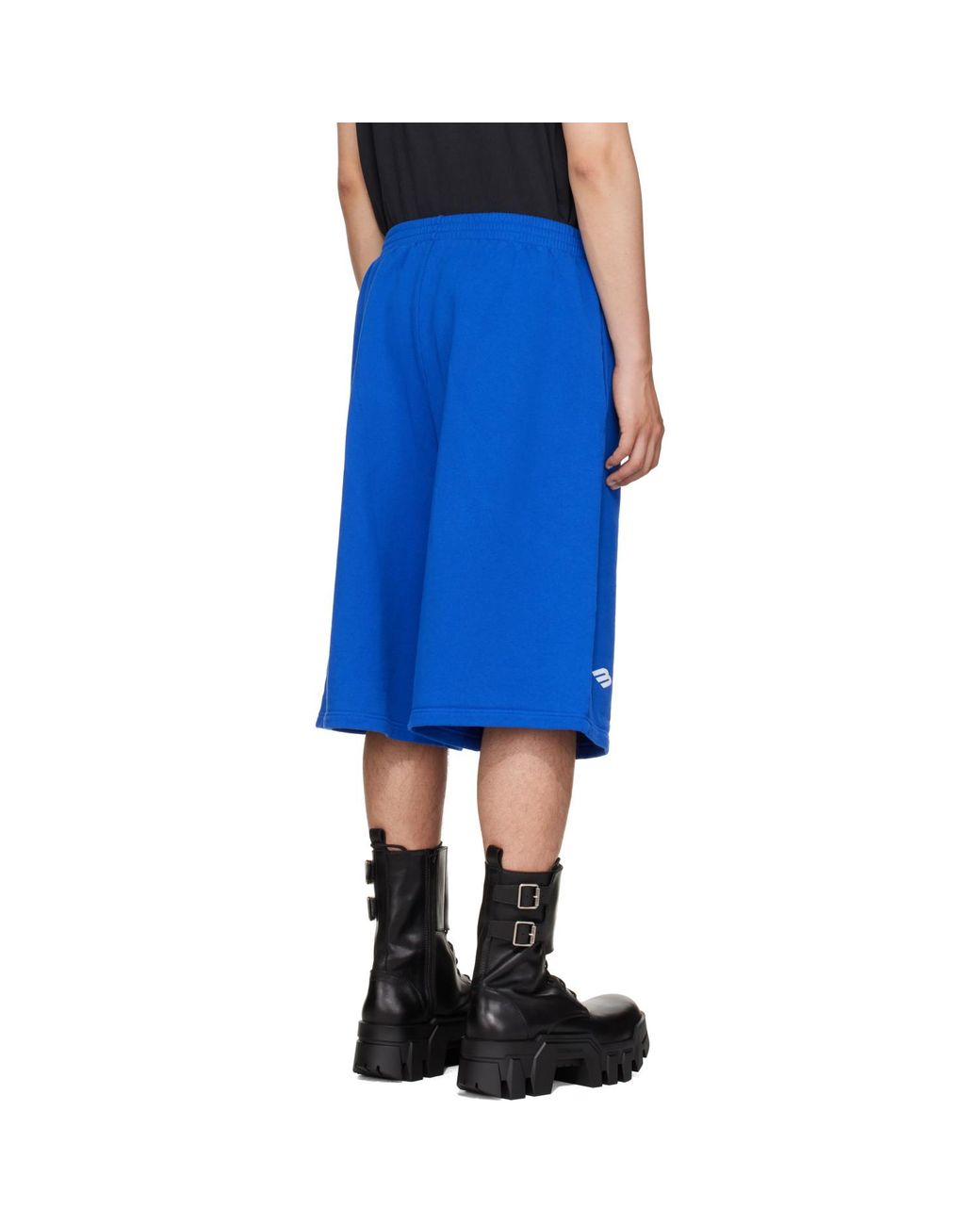 Balenciaga Blue 3B Football Shorts for men
