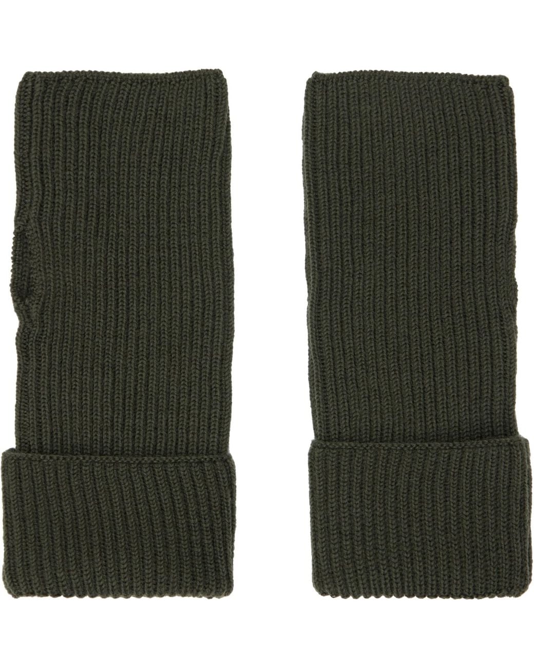 Rier Green Khaki Fingerless Gloves for men