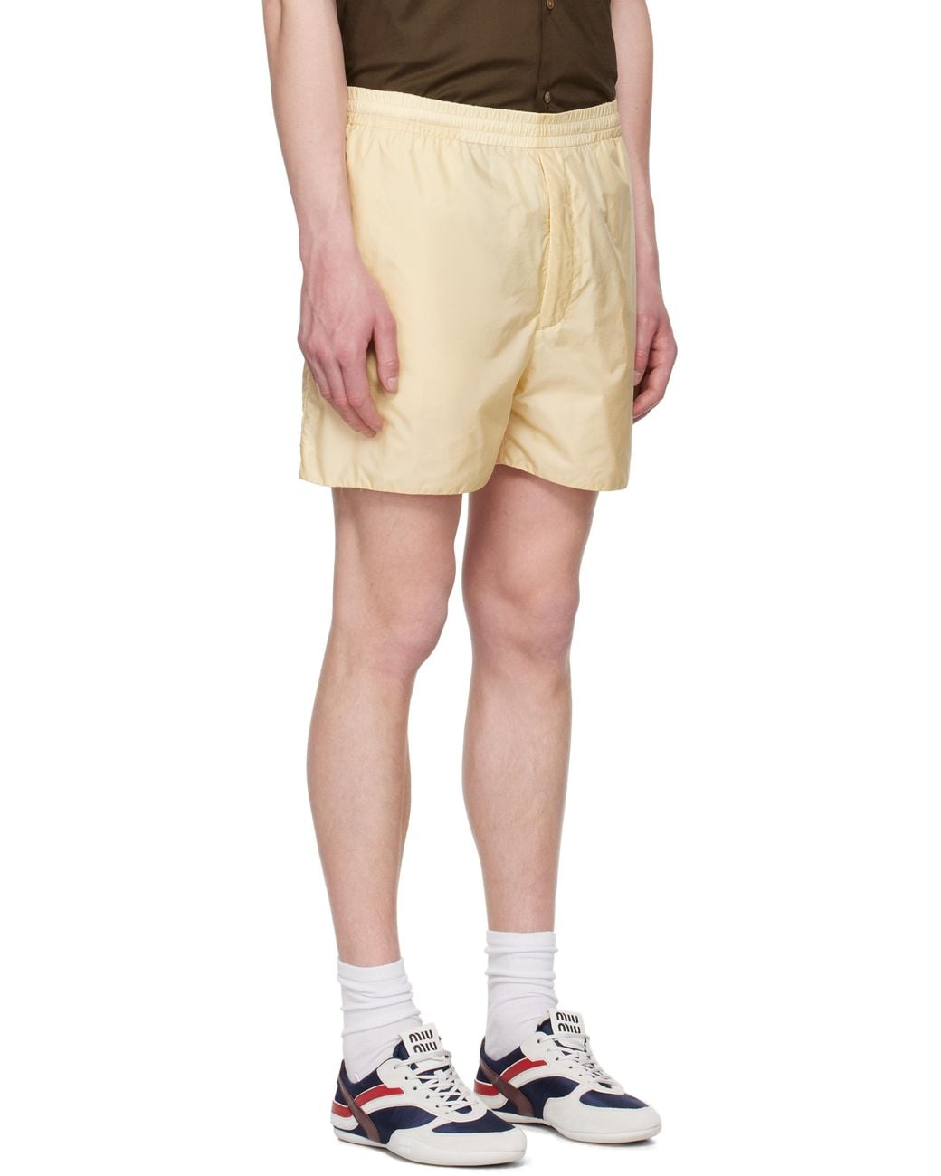 Auralee Black Light Sheer Nylon Shorts for men