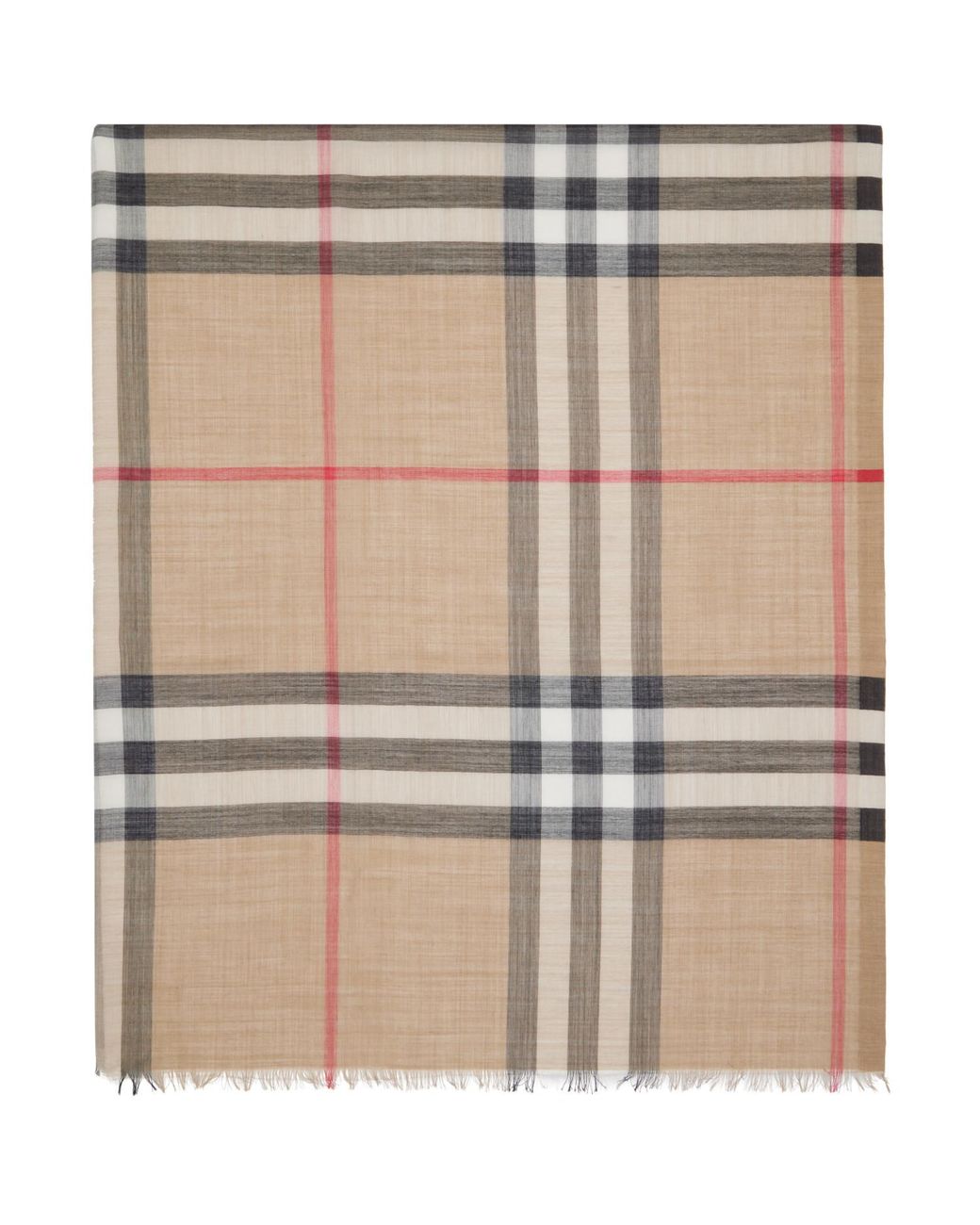 Burberry Multicolor Wide Check Wool Silk Scarf