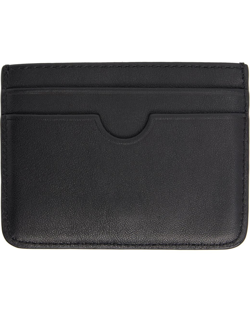 AMI Black Smooth Leather Ami De Coeur Card Holder for men
