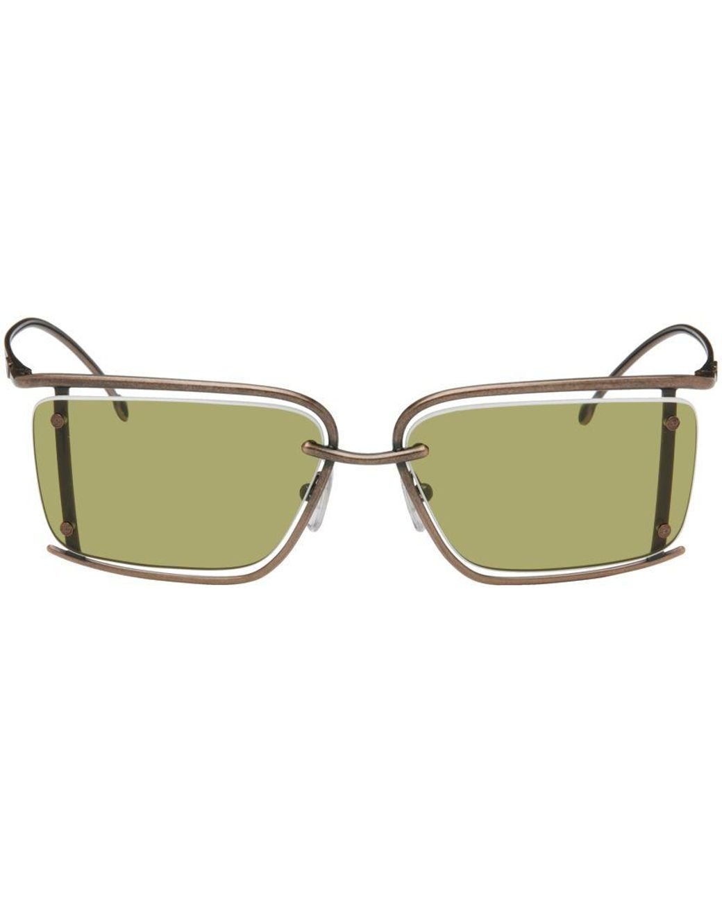 DIESEL Ssense Exclusive Bronze Sunglasses in Green for Men | Lyst