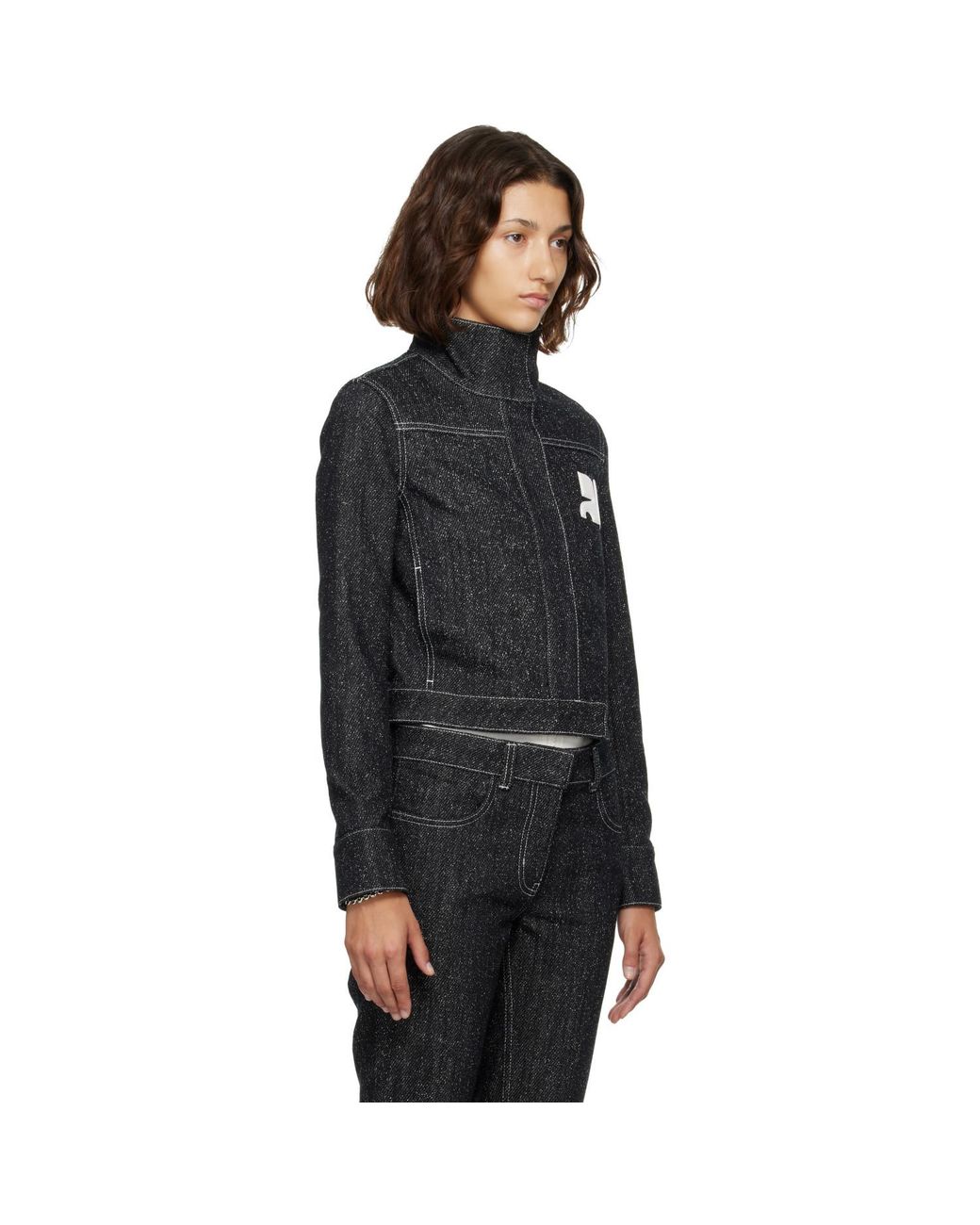Courreges Black Denim Tweed Jacket