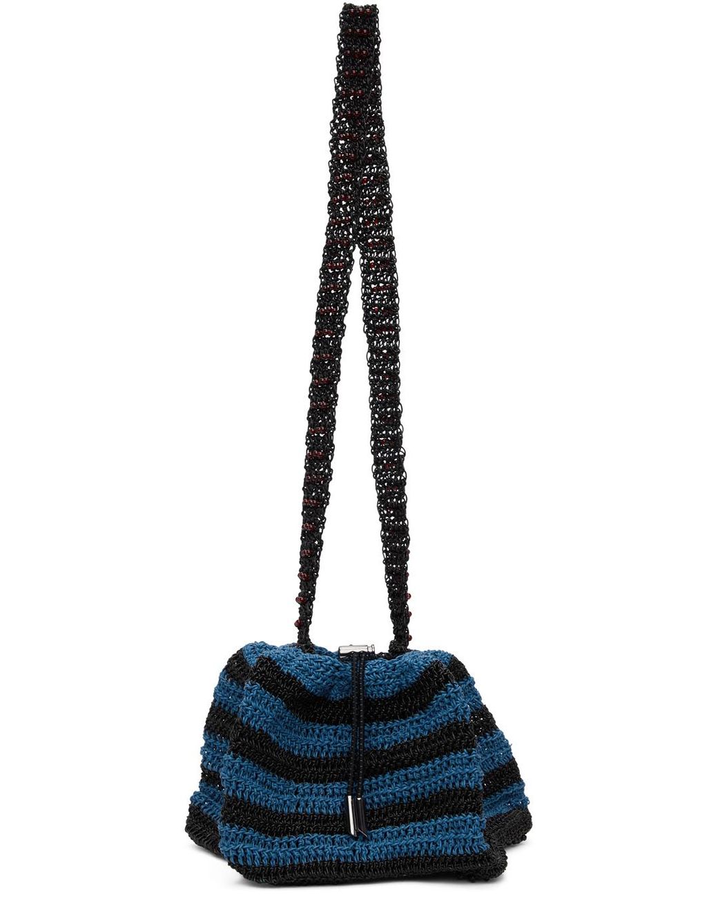 Kiko Kostadinov Blue & Black Large Orion Crochet Bag | Lyst Australia