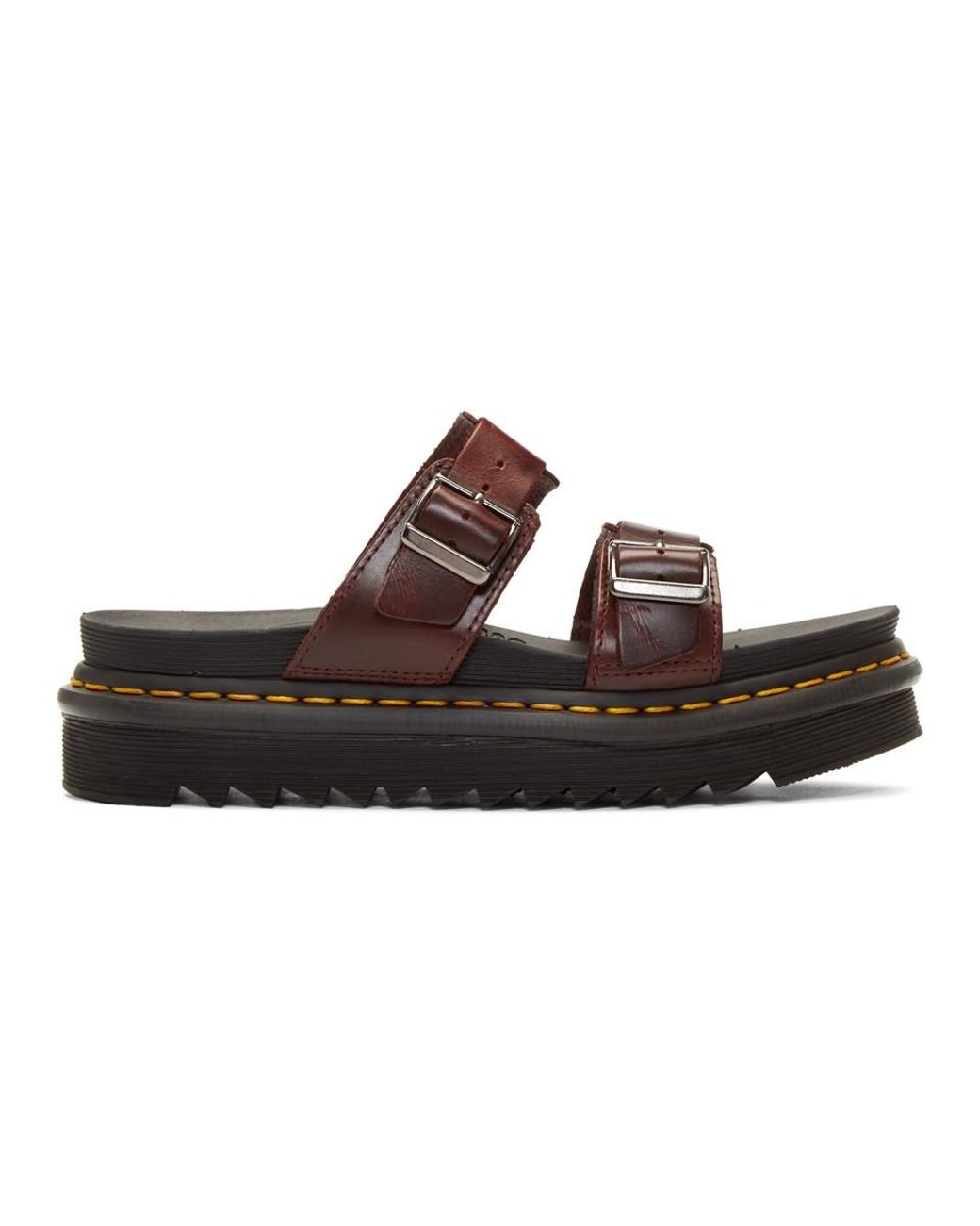 Dr. Martens Burgundy Myles Sandals in Brown for Men | Lyst