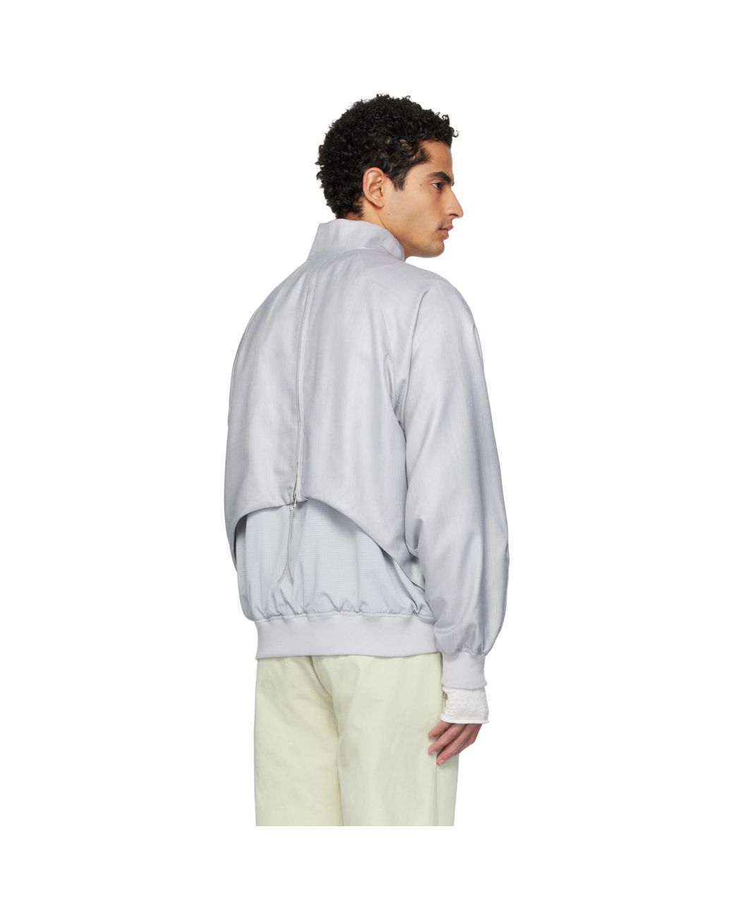 Post Archive Faction PAF Gray Opening Bomber Jacket for men