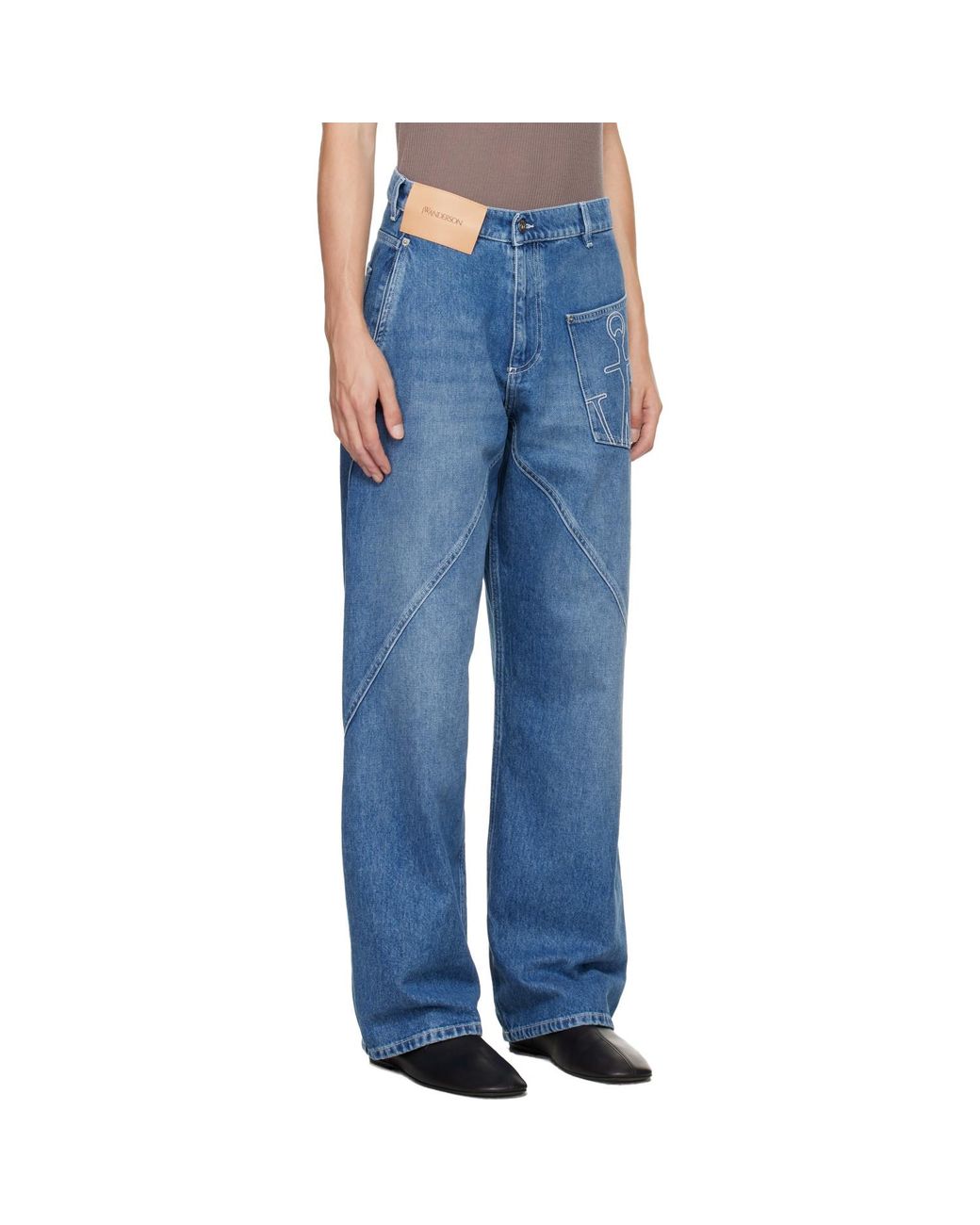 J.W. Anderson Blue Twisted Workwear Jeans for men