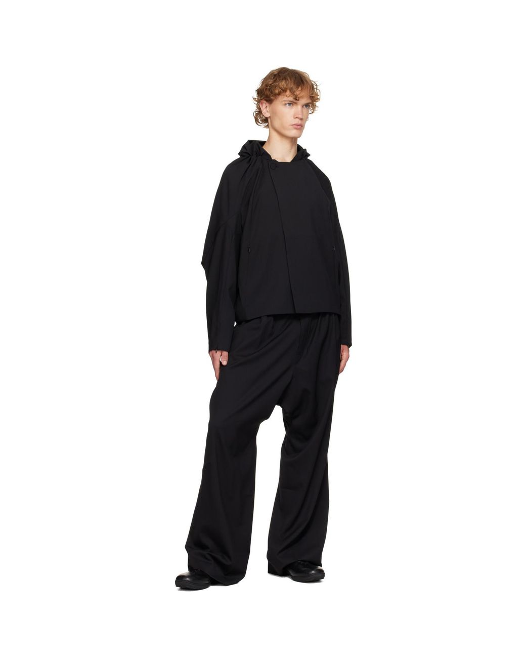 Kiko Kostadinov Black Helmond Gathered Blouson Jacket for men