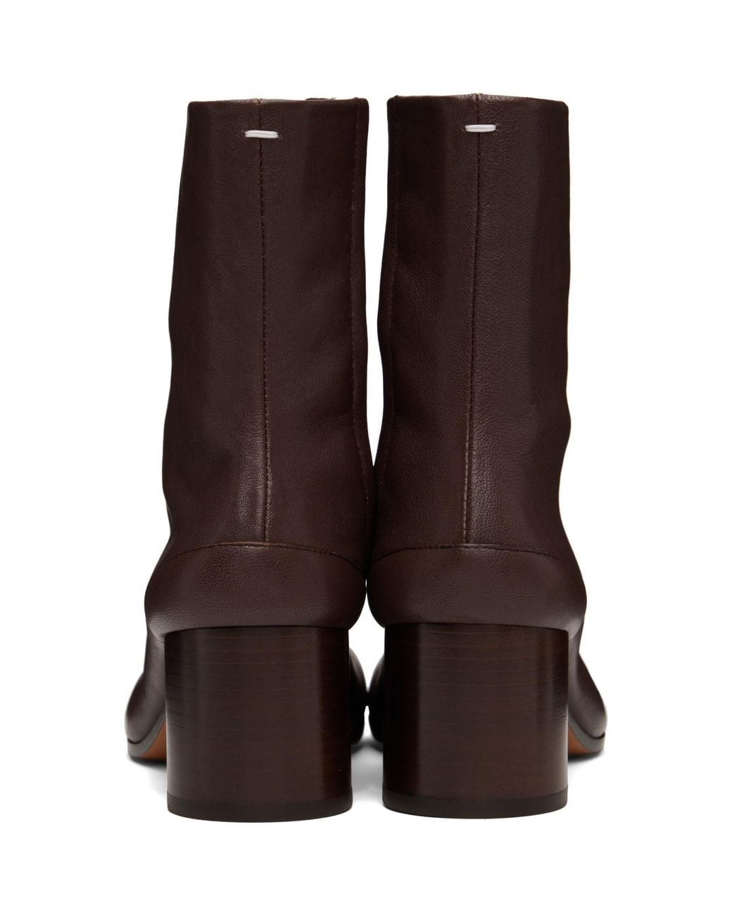 Maison Margiela Brown Burgundy Tabi Ankle Boots