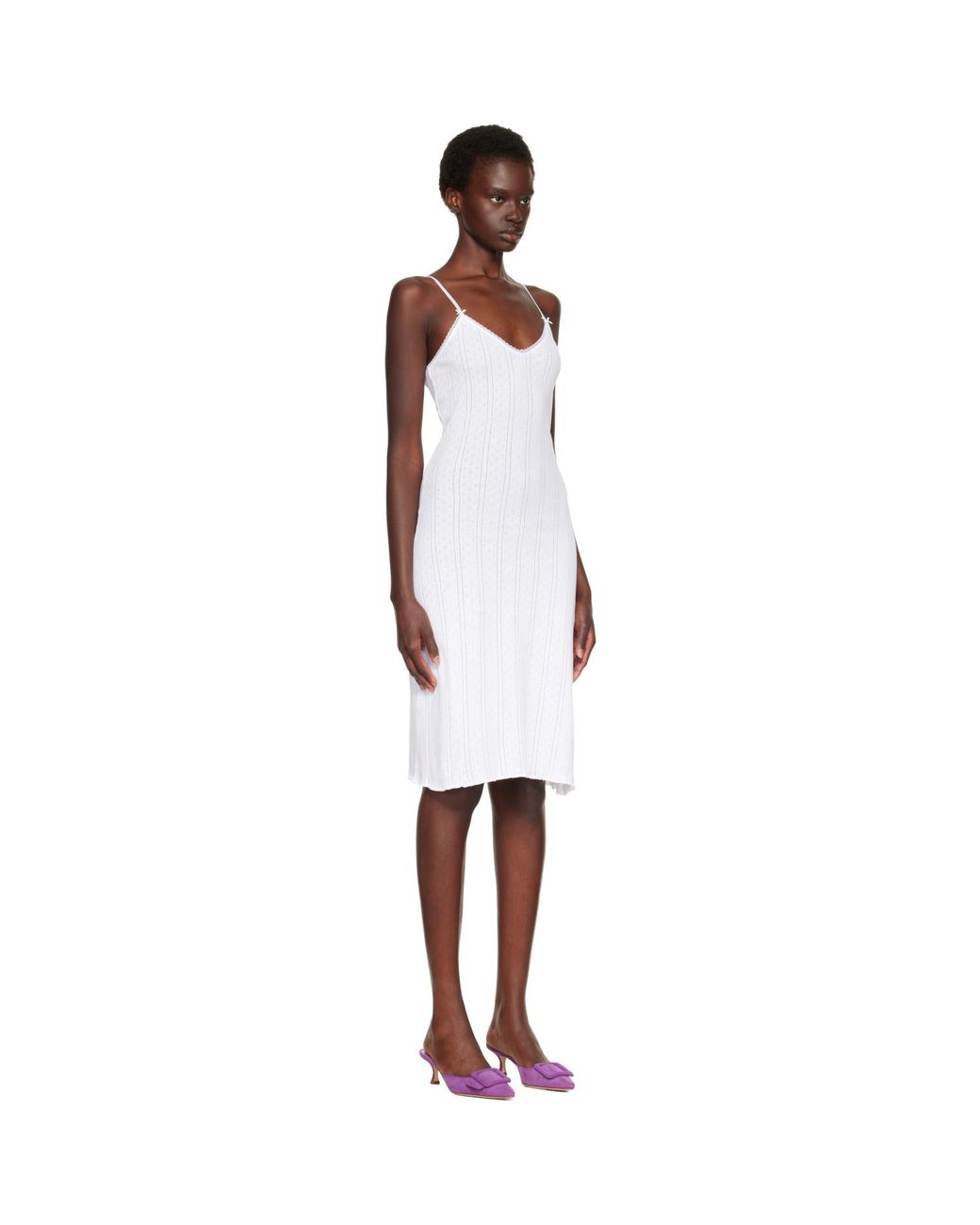 Cou Cou White 'The Midi Slip' Midi Dress