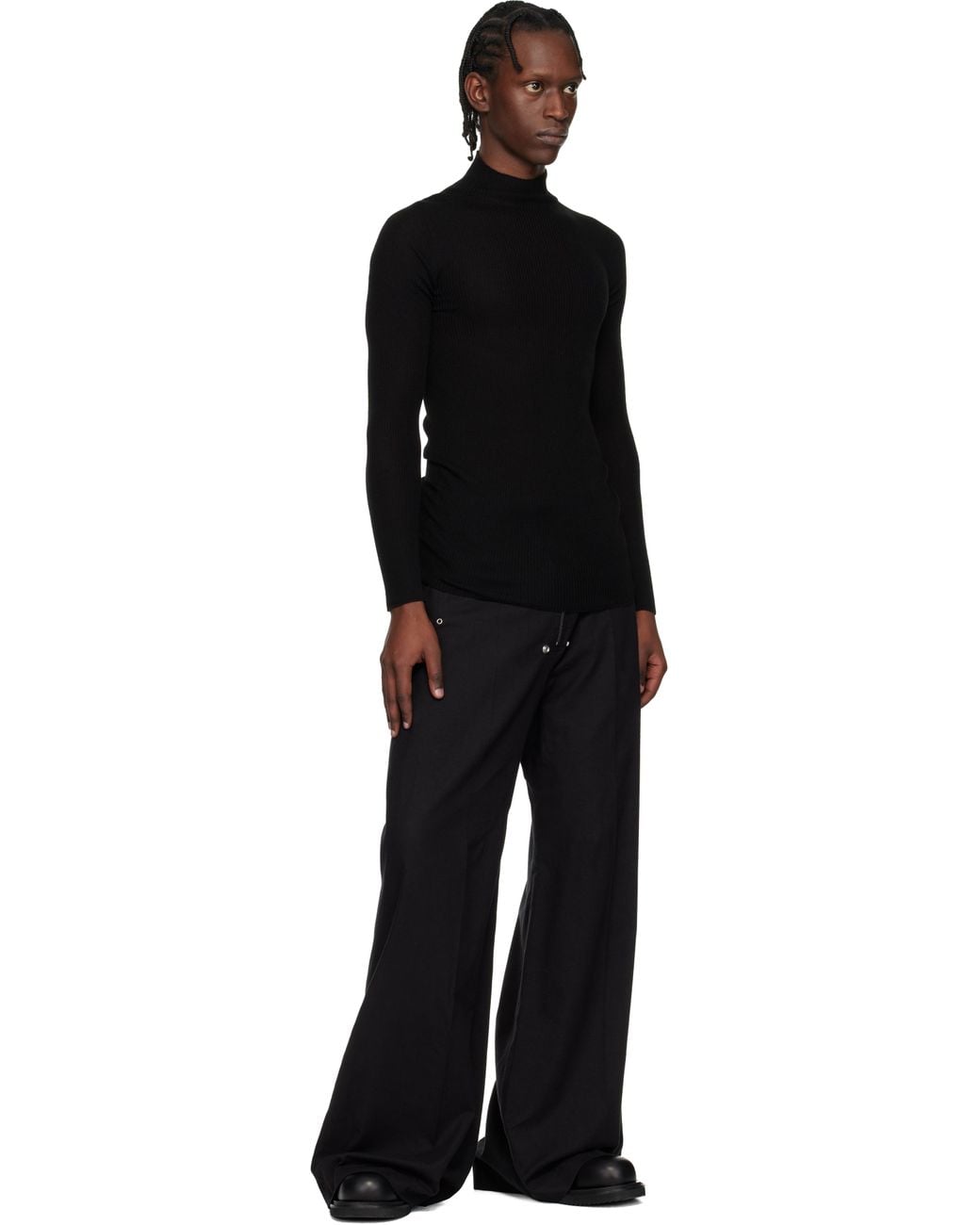 Rick Owens Black Temple Beatle Gabe Chelsea Boots for men