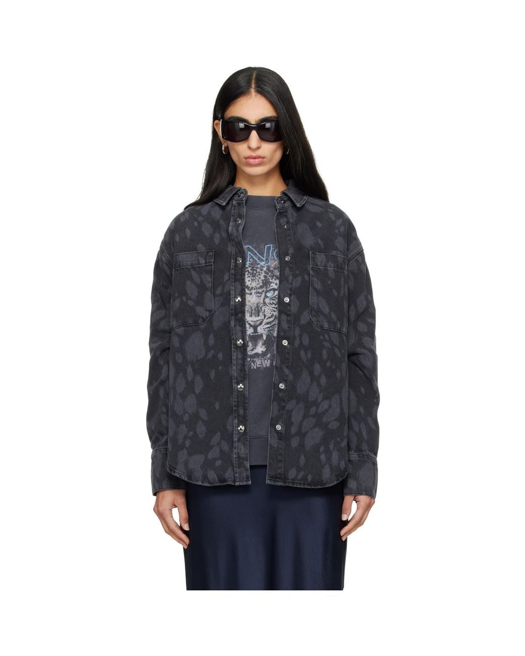 Anine Bing Blue Samy Denim Shirt