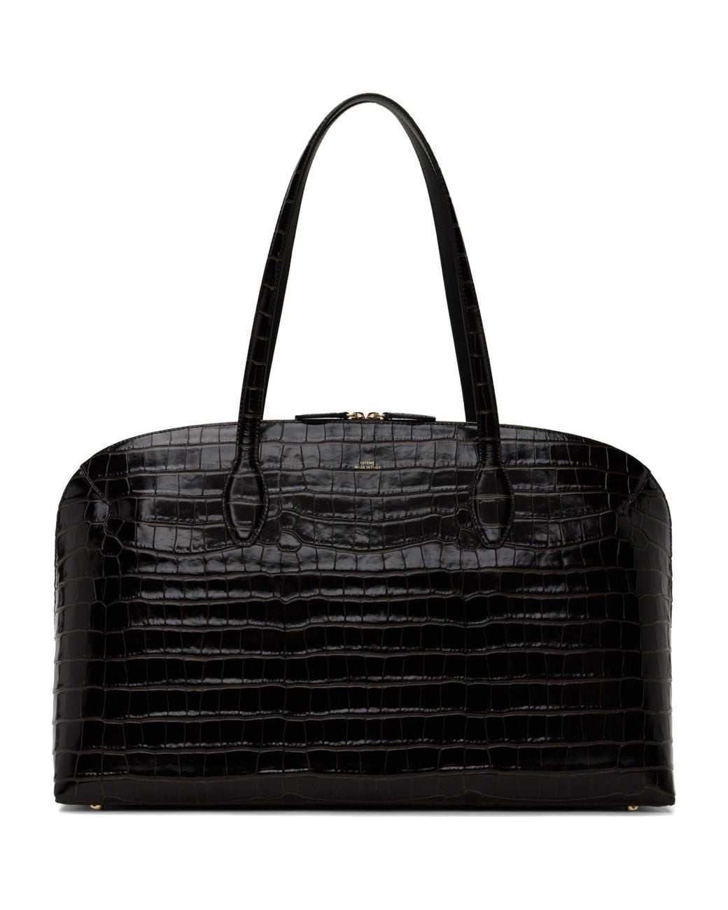 Totême Black Croco-Embossed Day Tote