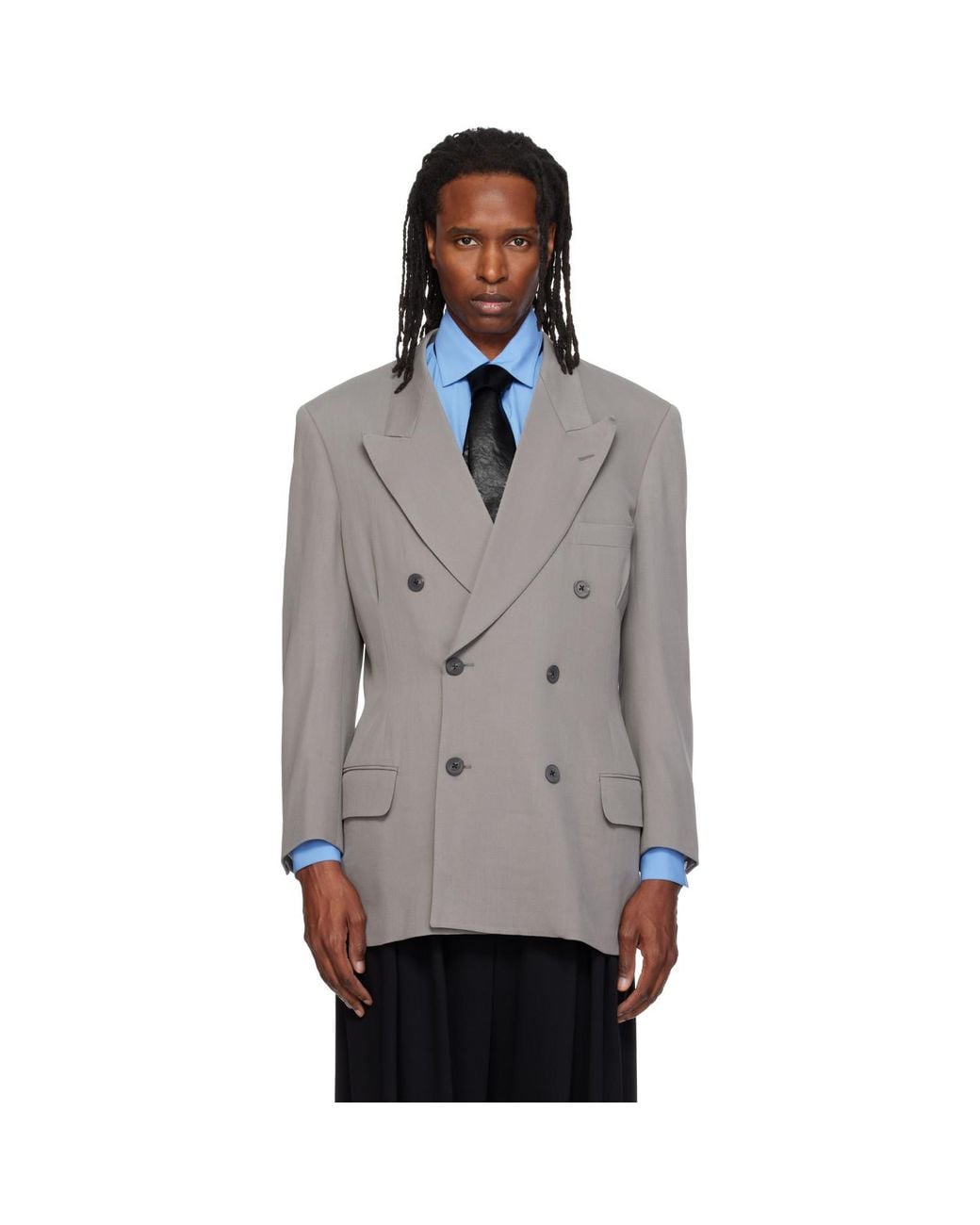 SOSHIOTSUKI Gray 80S Classic 6B Shaped Blazer for men