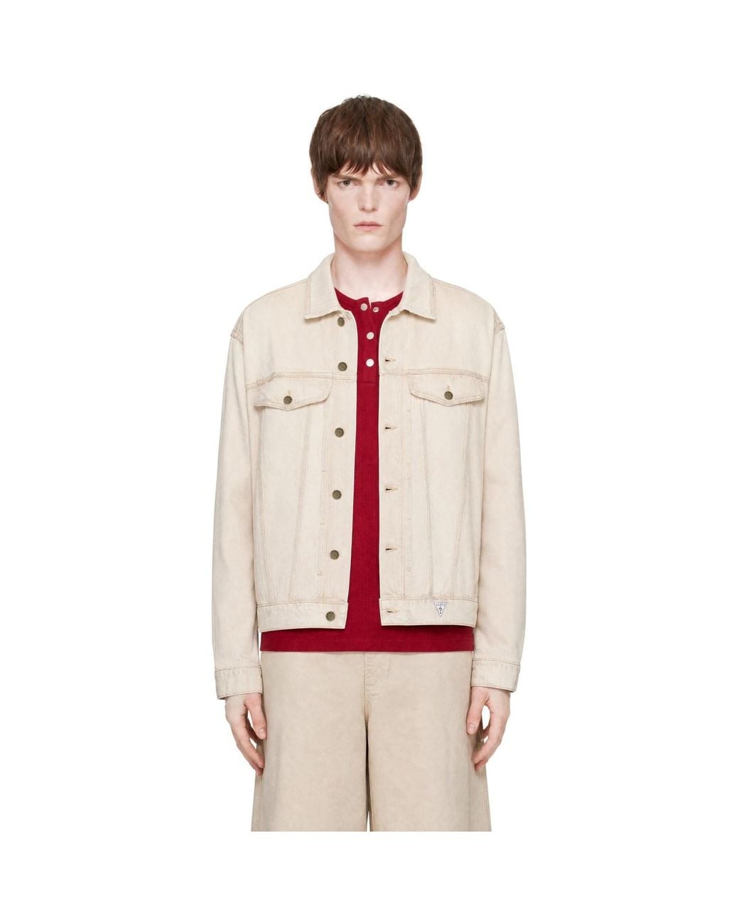 Guess Red Vintage Denim Jacket for men
