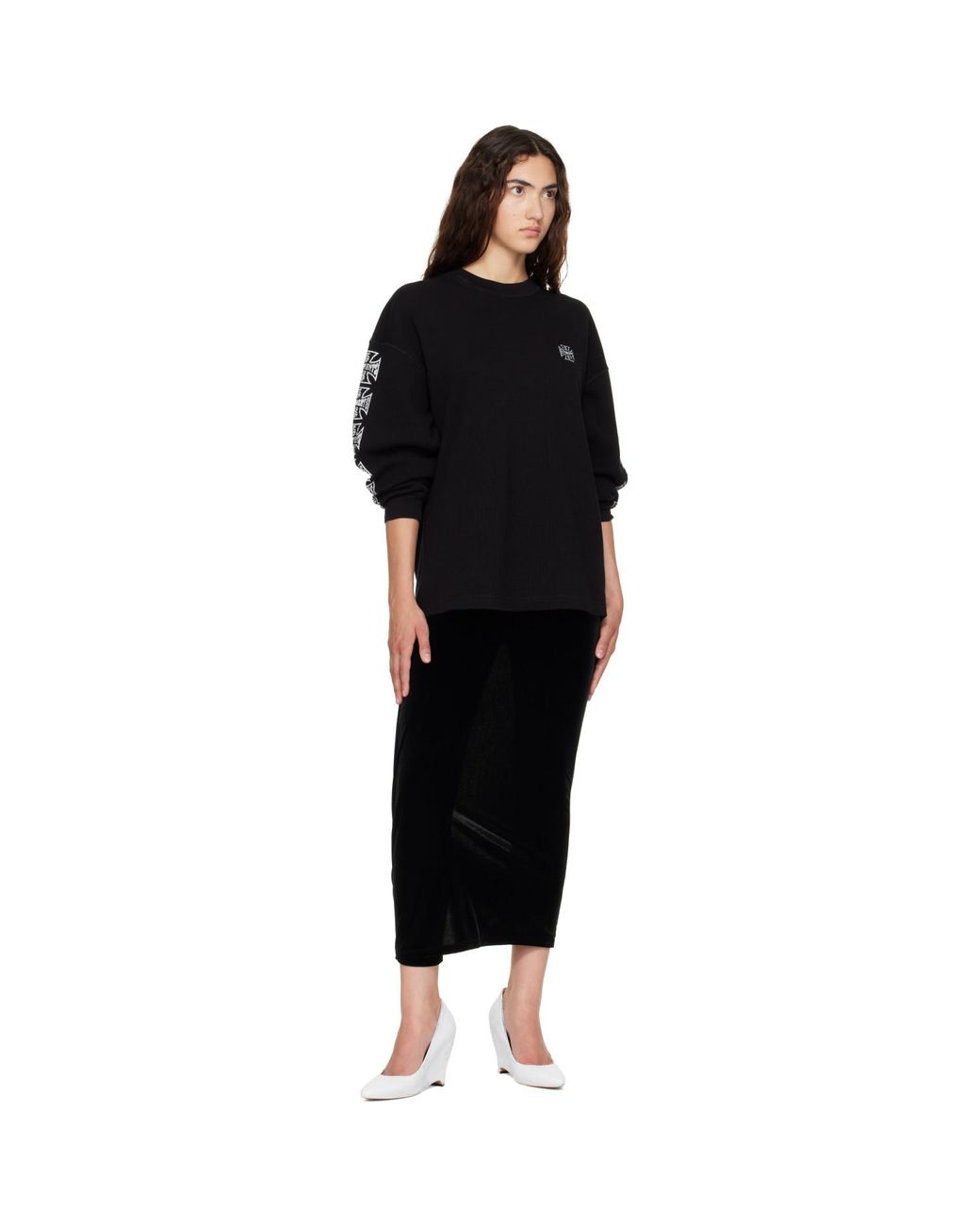 Vetements Black Biker Cross Logo Long Sleeve T-Shirt