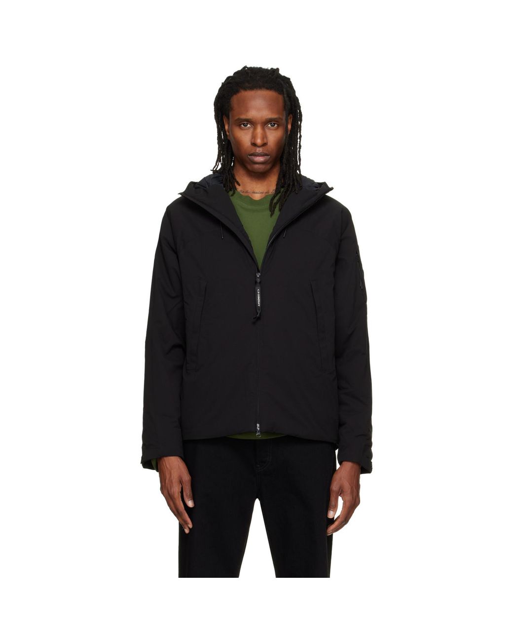 C P Company Black Pro-Tek Primaloft Hooded Jacket for men