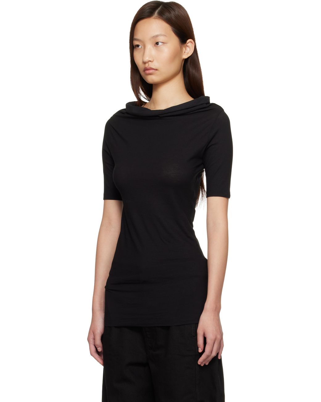 Lemaire Black Short Sleeve Twisted T-Shirt