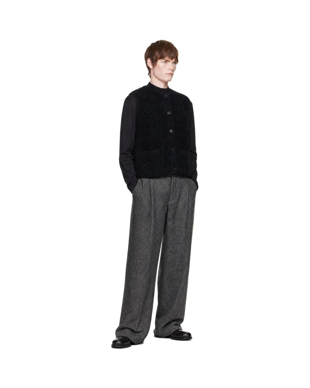 Cordera Black Mohair Waistcoat Sweater for men